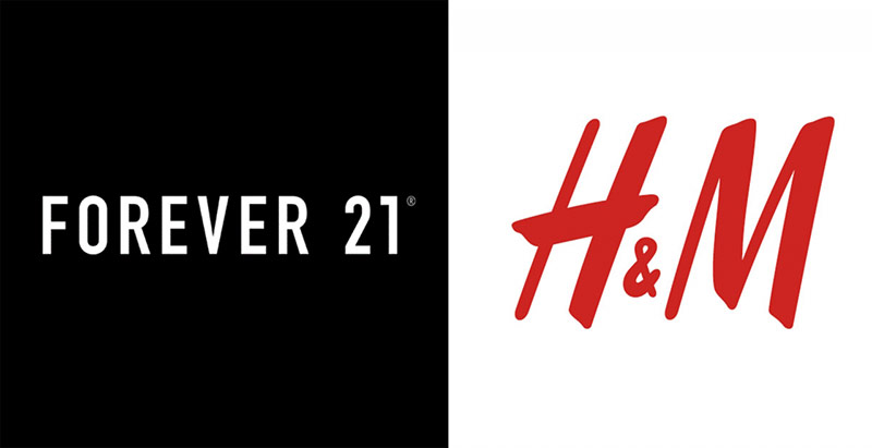Forever 21, H&M: Đơn giản và dễ nhận diện là hai yếu tố giúp nhãn hàng dễ dàng ghi điểm với nhóm khách hàng dễ tính, cởi mở với thời trang. 
