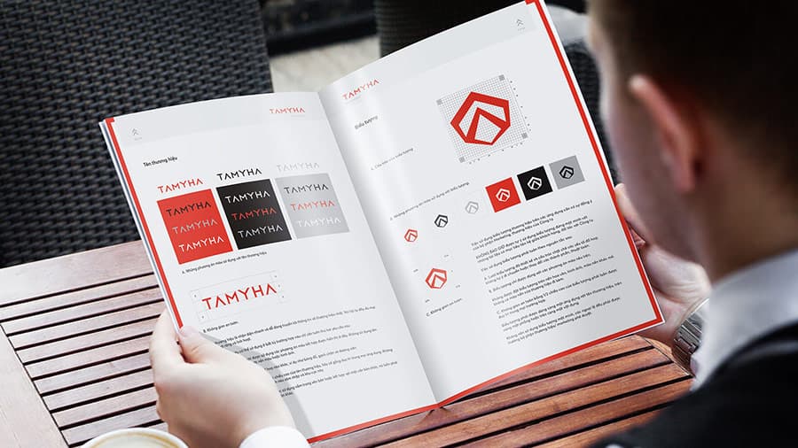 Cẩm nang hướng dẫn sử dụng logo Vũ Digital thực hiện với hệ thống nhà máy tôn thép Tamyha.