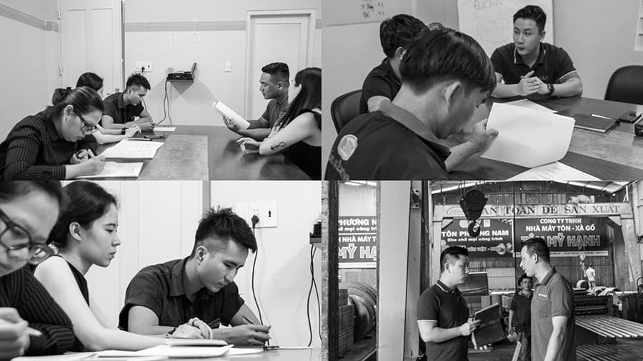 Đội ngũ Vũ Digital đang thực hiện việc phác thảo hình ảnh thương hiệu, khảo sát toàn bộ dự án nhà máy tôn thép Tân Mỹ Hạnh - Đồng Nai.