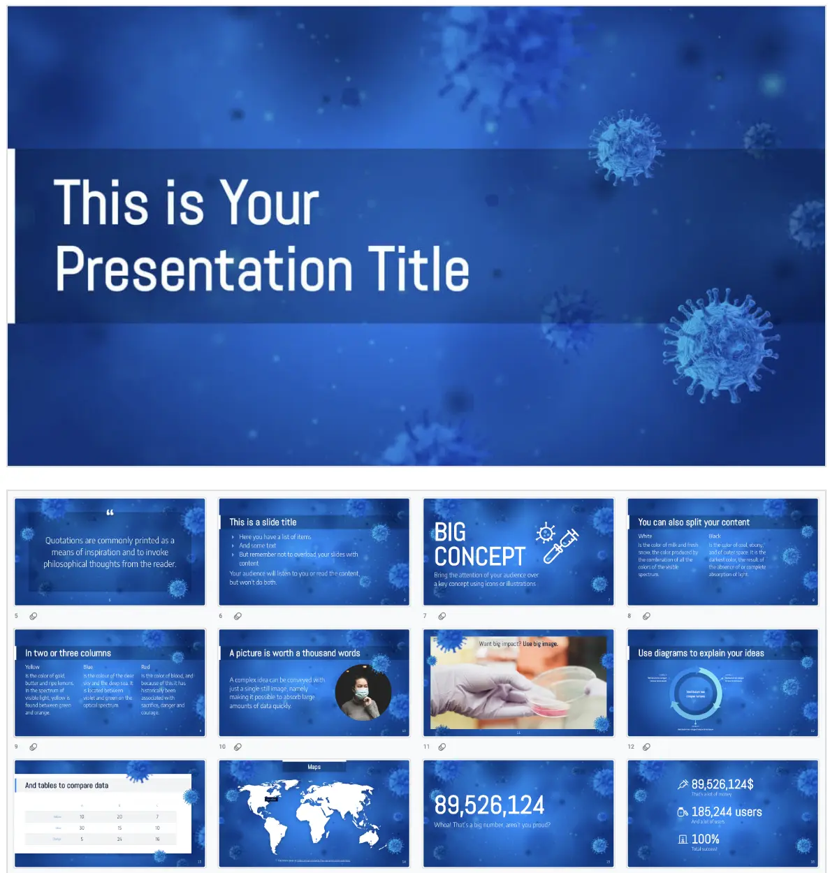 Slide powerPoint đẹp y tế thuyết trình về Virus