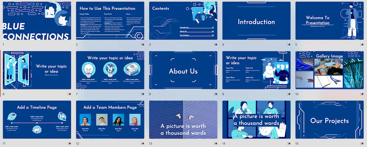 Slide PowerPoint đẹp màu xanh blue