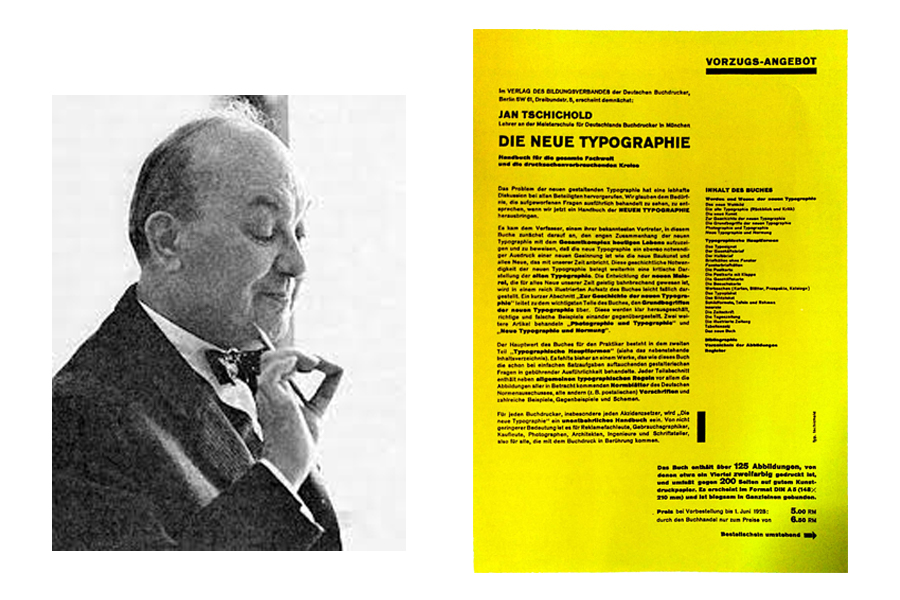 Jan Tschichold và quyển sách “Die Neue Typographie” (ảnh: vudigital.co)
