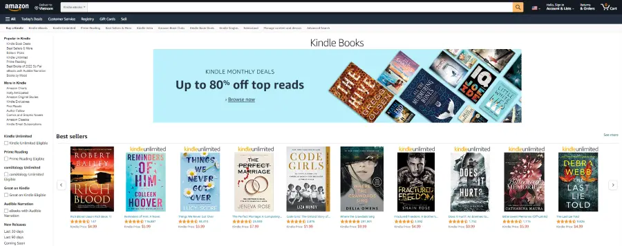 Amazon sở hữu số lượng sách điện tử khổng lồ (ảnh: Amazon)