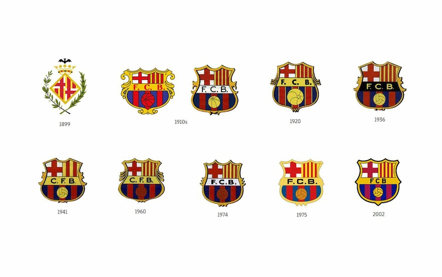 Tổng hợp 8 lần thay đổi thiết kế logo Barca (ảnh: Barcelona).