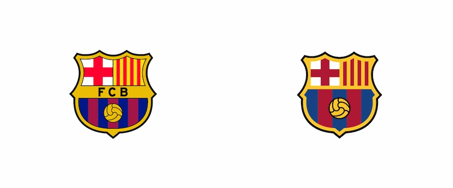 Phiên bản logo Barca năm 2018 đã bị từ chối sử dụng (ảnh: Underconsideration).