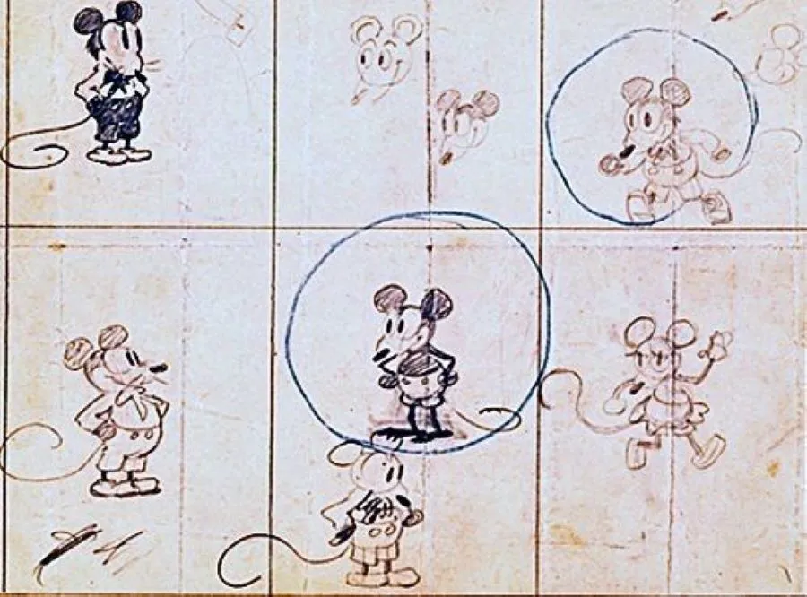 Những bản sketch đầu tiên của chuột Mickey (ảnh: Wikipedia)