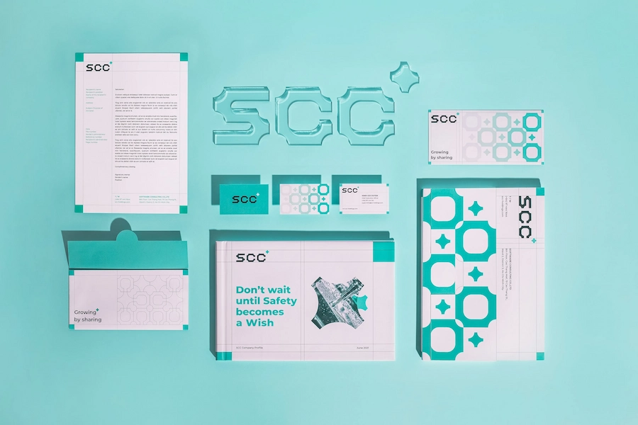 Bộ nhận diện sáng tạo và hiệu quả của thương hiệu SCC.